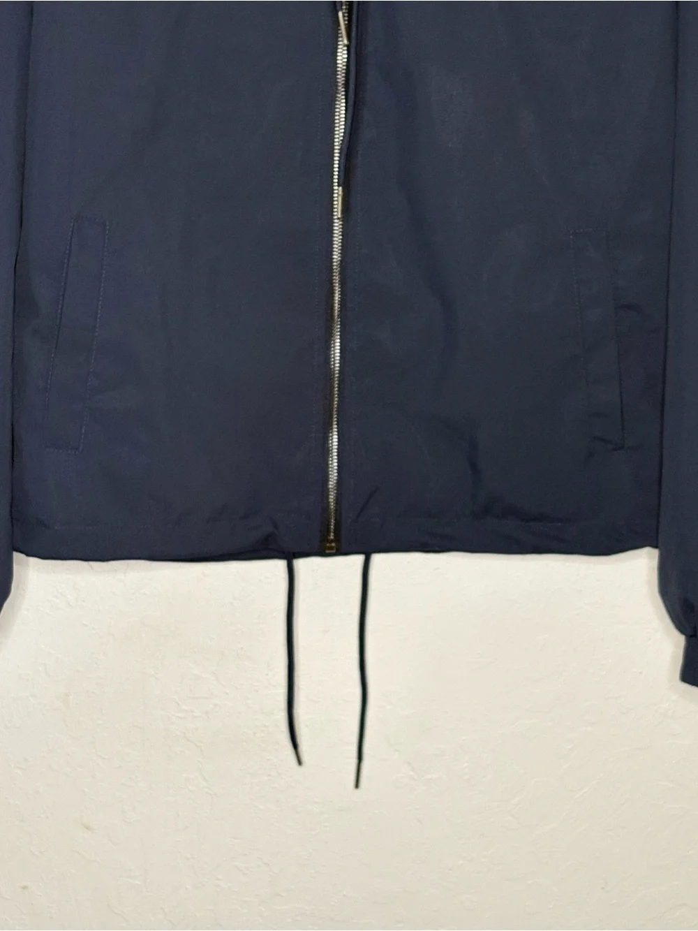 NWT Crisp Los Angeles Men's S Nylon Crest Jacket Navy Blue Full Zip Windbreaker